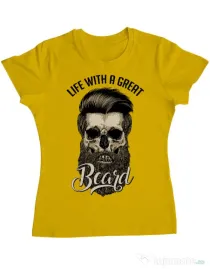 Tricou ADLER dama Great beard Galben