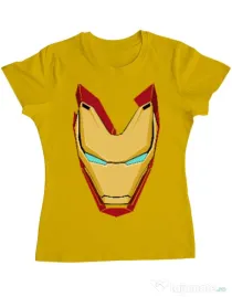Tricou ADLER dama Iron man mask Galben