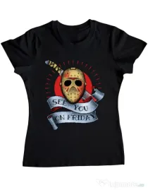 Tricou ADLER dama See you on friday Negru