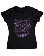 Tricou ADLER dama Thanos mask Negru