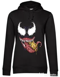 Hoodie dama cu gluga Venom pizza Negru