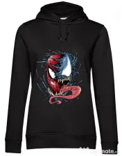 Hoodie dama cu gluga Venom vs Spiderman Negru 