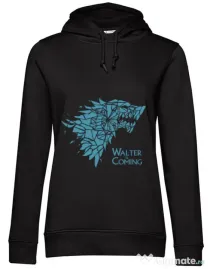Hoodie dama cu gluga Walter is coming Negru