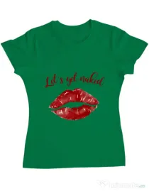 Tricou ADLER dama Lets get naked Verde mediu