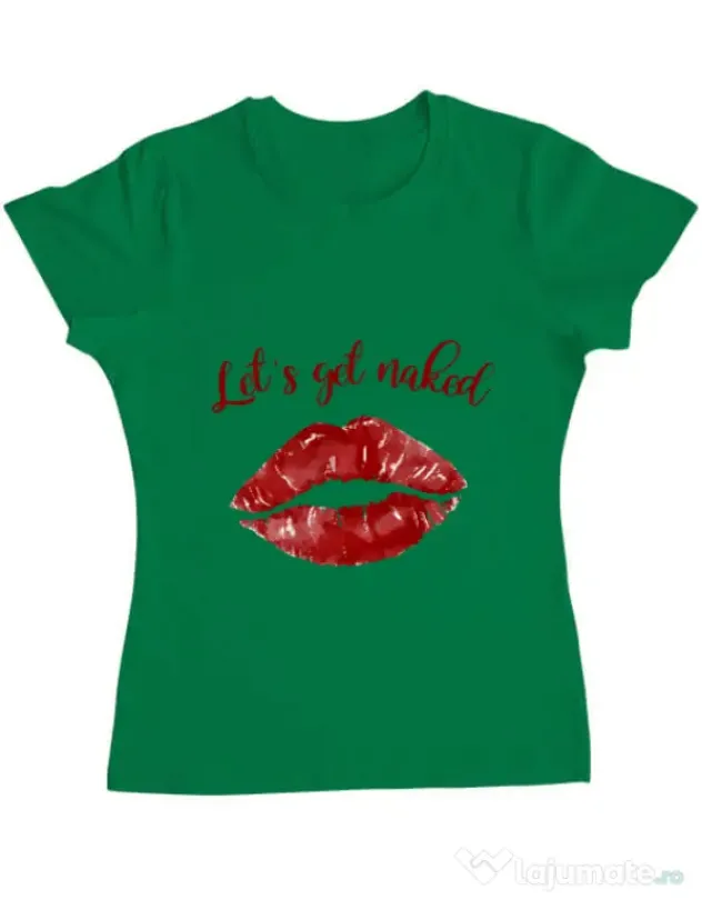 Tricou ADLER dama Lets get naked Verde mediu