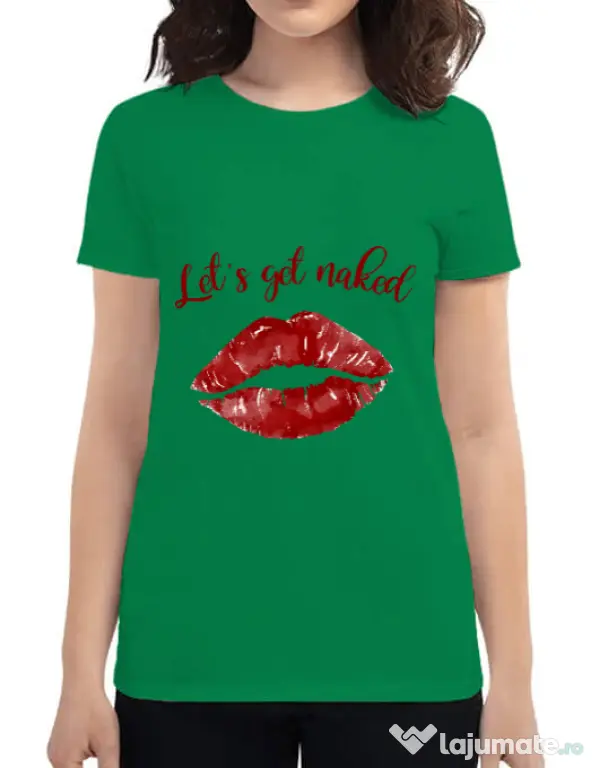 Tricou ADLER dama Lets get naked Verde mediu