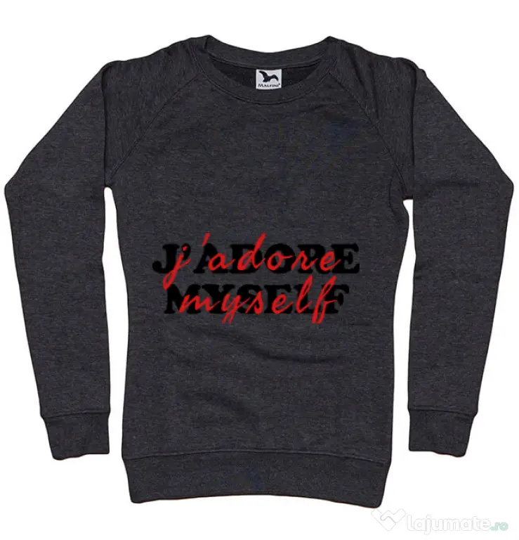 Bluza ADLER dama I love myself Negru melanj