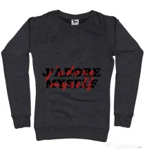 Bluza ADLER dama I love myself Negru melanj