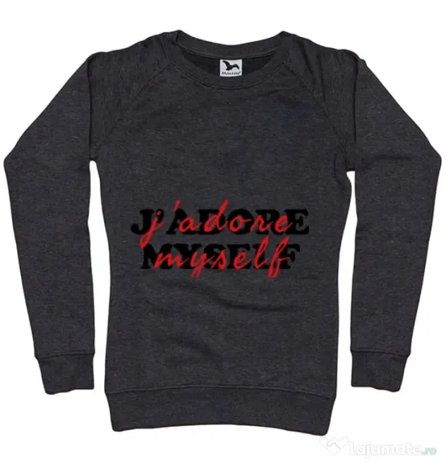 Bluza ADLER dama I love myself Negru melanj