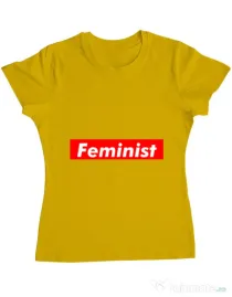 Tricou ADLER dama Feminist Galben