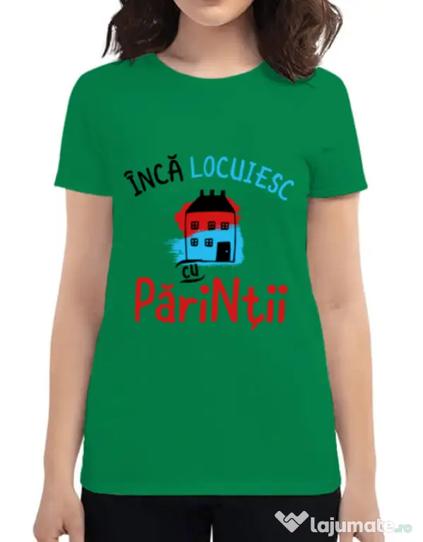 Tricou ADLER dama Inca locuiesc cu parintii Verde mediu