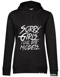 Hoodie dama cu gluga Sorry girls Negru