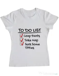 Tricou ADLER dama To do list Alb