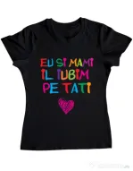 Tricou ADLER dama Il iubim pe tati Negru