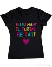 Tricou ADLER dama Il iubim pe tati Negru