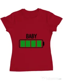 Tricou ADLER dama Baby battery Rosu
