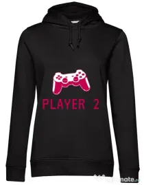 Hoodie dama cu gluga Player 2 Negru