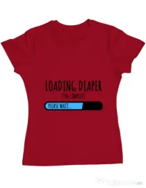 Tricou ADLER dama Loading diaper Rosu