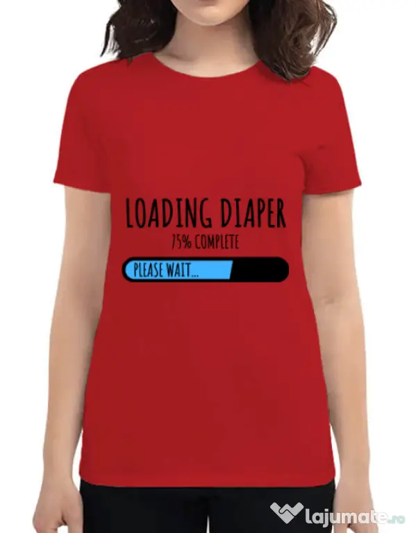 Tricou ADLER dama Loading diaper Rosu