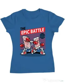 Tricou ADLER dama Epic battle Albastru azuriu