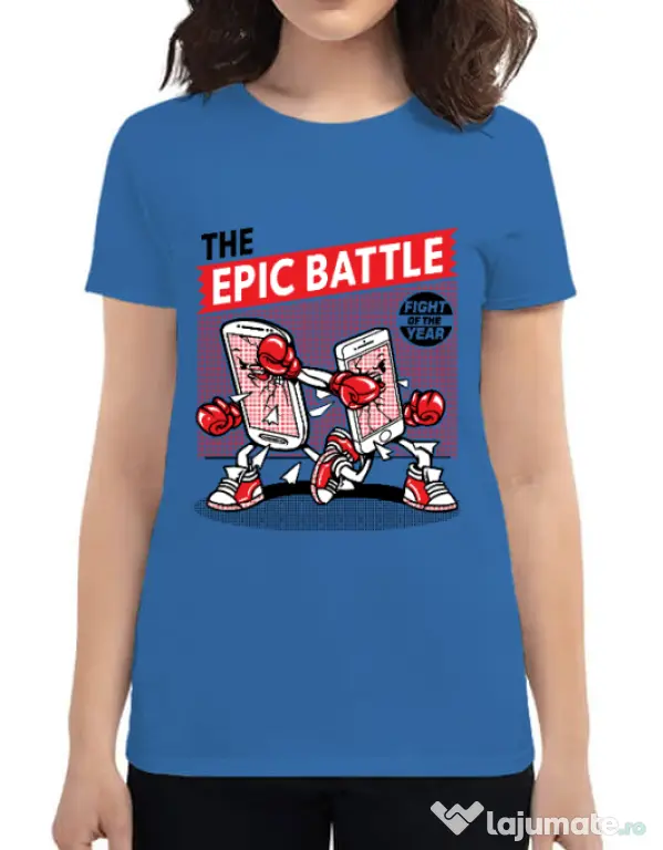 Tricou ADLER dama Epic battle Albastru azuriu
