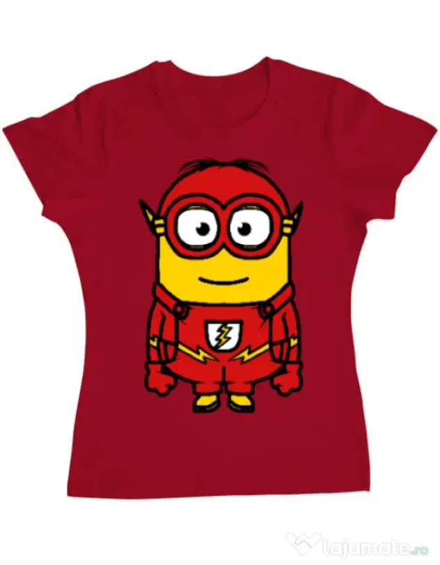 Tricou ADLER dama Minion flash Rosu