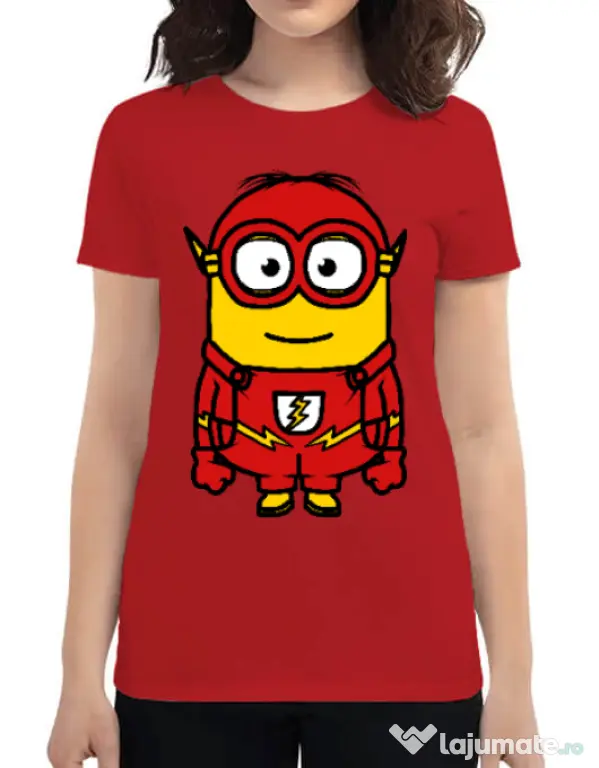 Tricou ADLER dama Minion flash Rosu