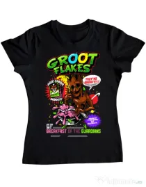Tricou ADLER dama Groot flakes Negru