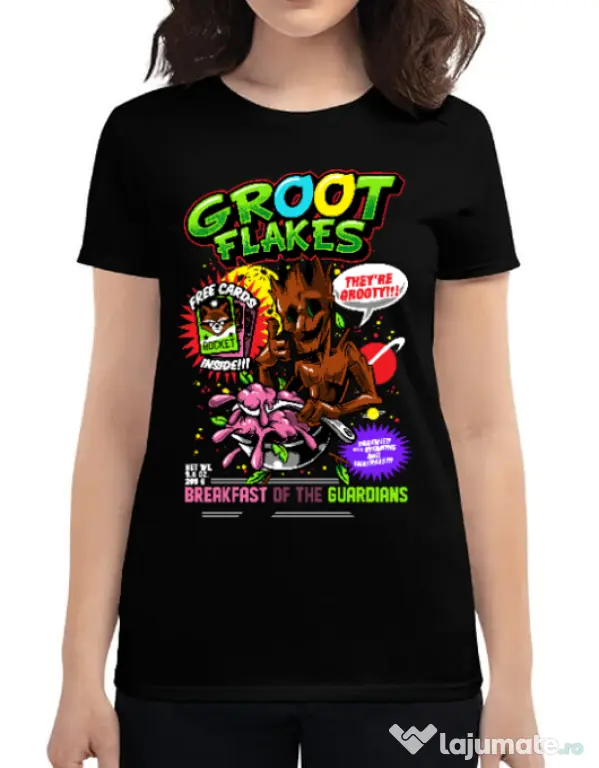 Tricou ADLER dama Groot flakes Negru