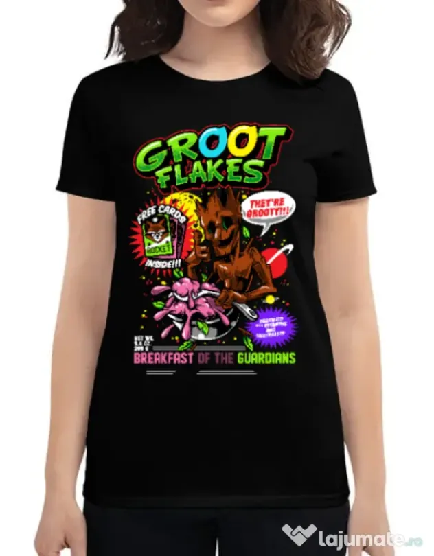 Tricou ADLER dama Groot flakes Negru