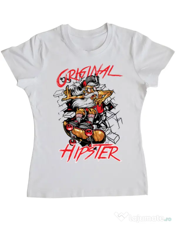 Tricou ADLER dama Original hipster Alb