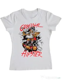 Tricou ADLER dama Original hipster Alb