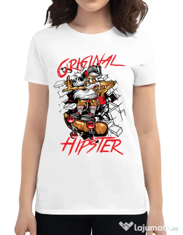 Tricou ADLER dama Original hipster Alb