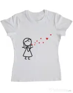 Tricou ADLER dama Catching love 2 Alb
