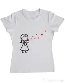 Tricou ADLER dama Catching love 2 Alb
