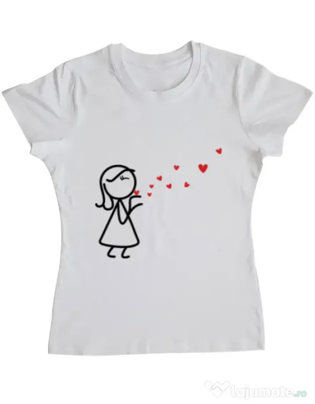Tricou ADLER dama Catching love 2 Alb