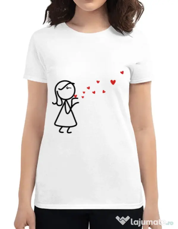 Tricou ADLER dama Catching love 2 Alb