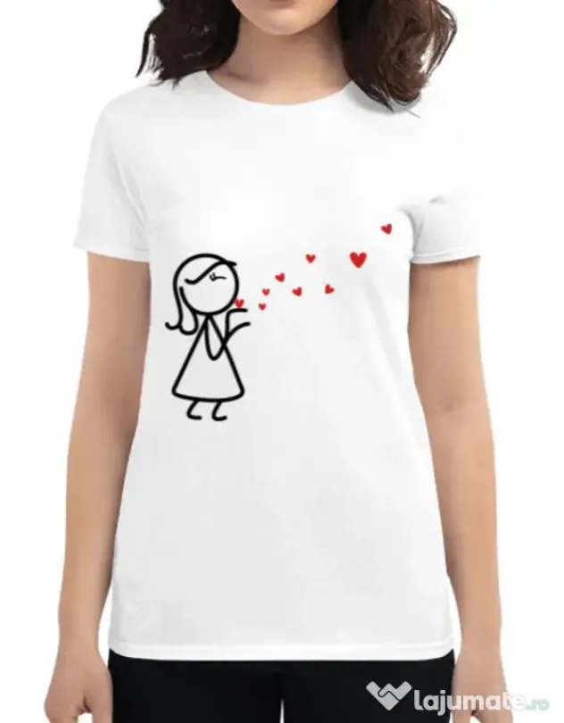 Tricou ADLER dama Catching love 2 Alb
