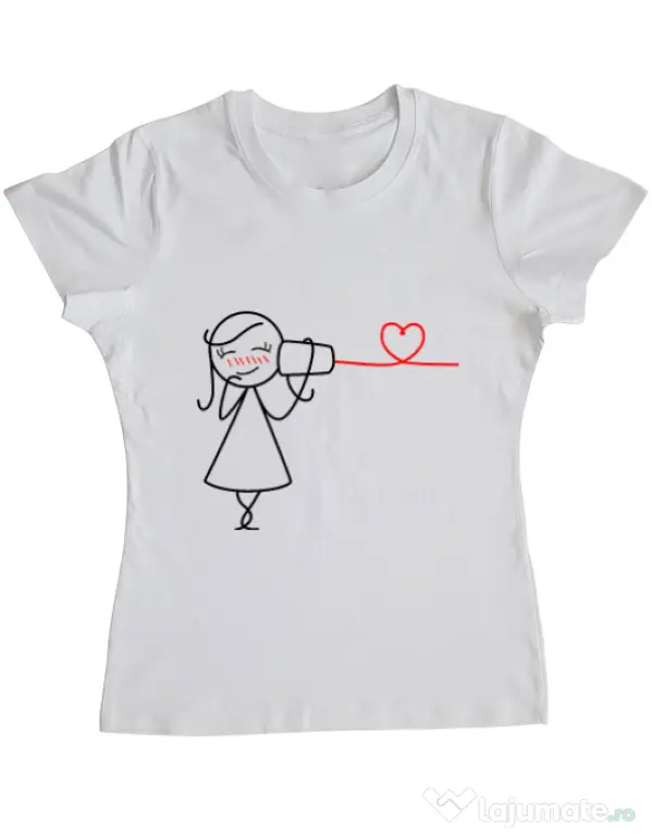 Tricou ADLER dama Cuvinte de dragoste 2 Alb
