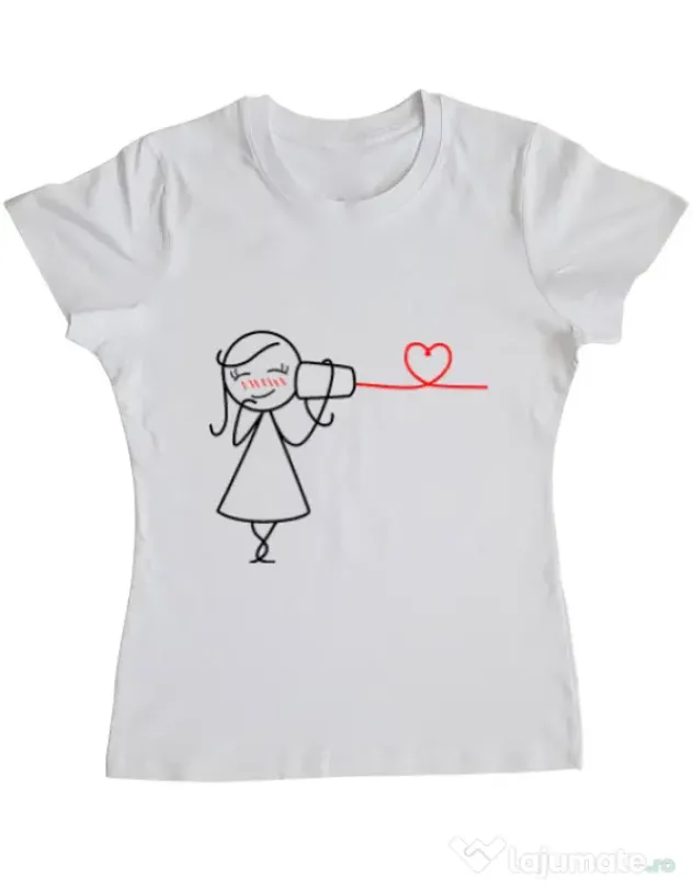 Tricou ADLER dama Cuvinte de dragoste 2 Alb