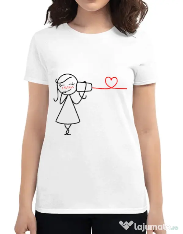 Tricou ADLER dama Cuvinte de dragoste 2 Alb