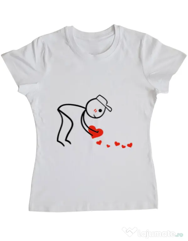 Tricou ADLER dama Dovezi de dragoste 2 Alb