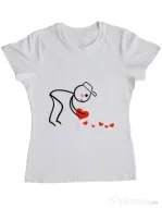 Tricou ADLER dama Dovezi de dragoste 2 Alb