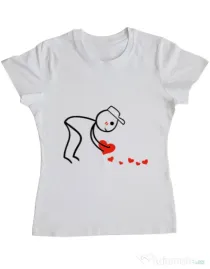 Tricou ADLER dama Dovezi de dragoste 2 Alb