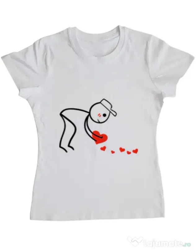 Tricou ADLER dama Dovezi de dragoste 2 Alb