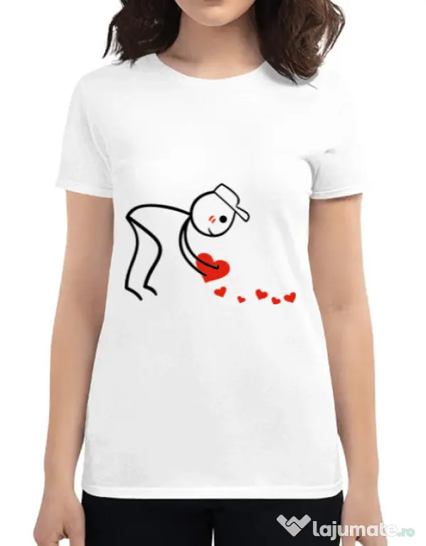 Tricou ADLER dama Dovezi de dragoste 2 Alb