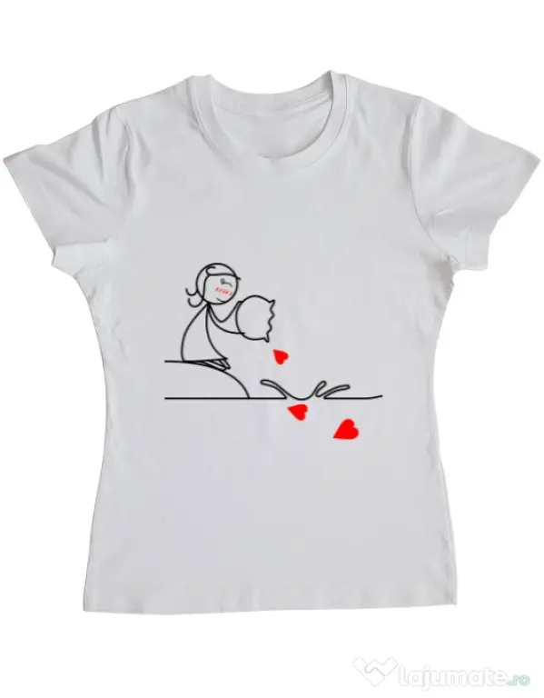 Tricou ADLER dama Fishing for love 2 Alb