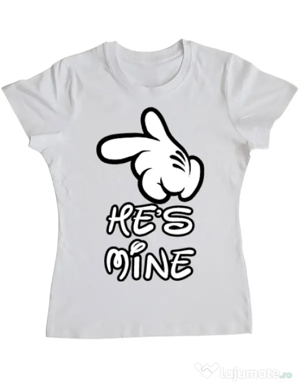 Tricou ADLER dama He is mine Alb