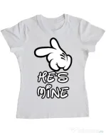Tricou ADLER dama He is mine Alb