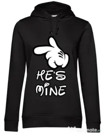 Hoodie dama cu gluga He is mine Negru
